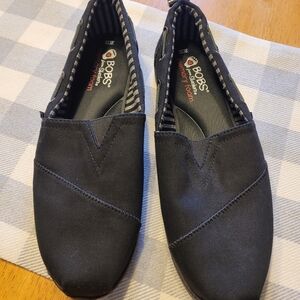 Skechers BOBS Black Memory Foam Slip-Ons